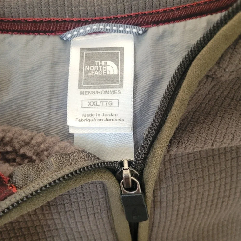 The North Face Mens XXL Green Waffle Quarter‎ Zip Fleece Pullover
